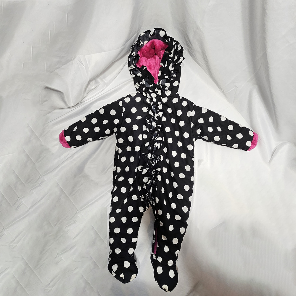 Mack & Co Black and White Polka Dot Bunting Bag, Size 9 Months